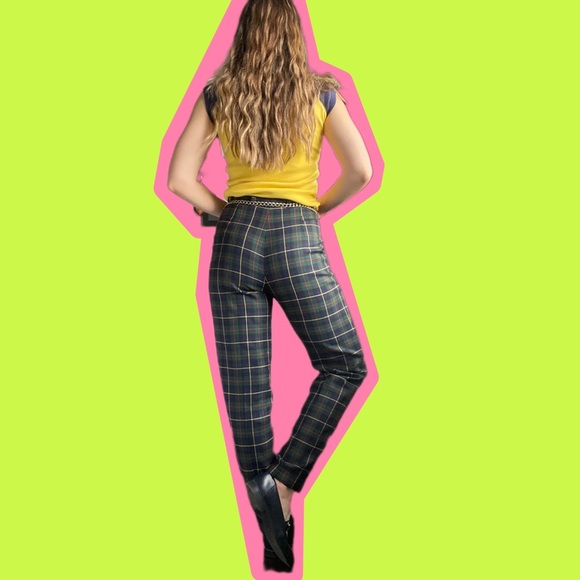 Vintage Escada Wool Plaid Pants - Picture 4 of 10